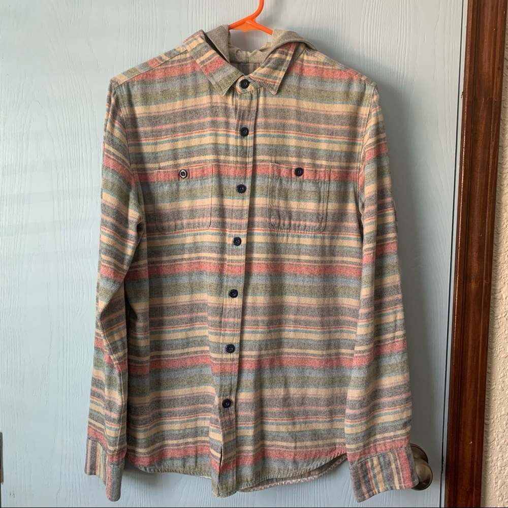 Men Hooded Flannel Shirt